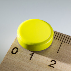 Farbiger Magnet rund Dm.16x5 gelb