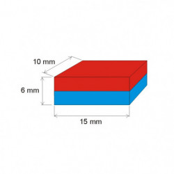 Neodym-Quadermagnet 15x10x6 N 150 °C, VMM7SH-N42SH
