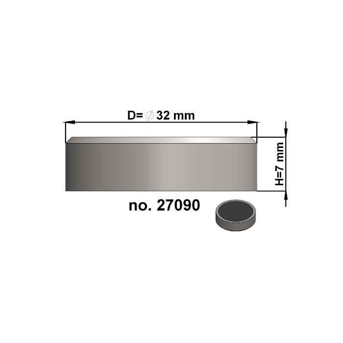 Flachgreifer Dm. 32 x Höhe 7 mm, ohne Gewinde