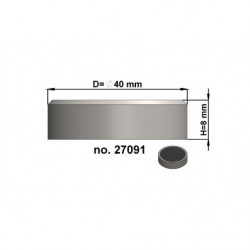 Flachgreifer Dm. 40 x Höhe 8 mm, ohne Gewinde