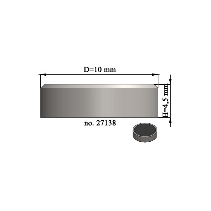 Flachgreifer Dm. 10 x Höhe 4,5 mm, ohne Gewinde