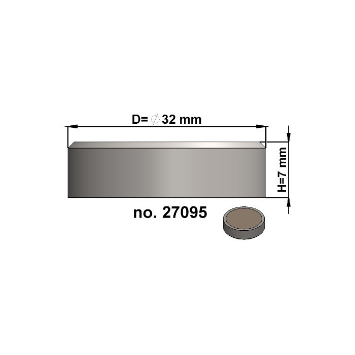 Flachgreifer Dm. 32 x Höhe 7 mm, ohne Gewinde
