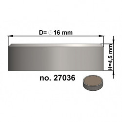 Flachgreifer Dm. 16 x Höhe 4,5 mm, ohne Gewinde