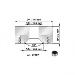 Flachgreifer Dm. 16, Höhe 4,5 mm, mit Innenbohrung für Senkschraube Dm. 3,5