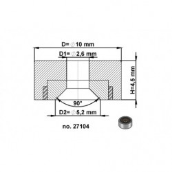 Flachgreifer Dm. 10, Höhe 4,5 mm, mit Innenbohrung für Senkschraube Dm. 2,6