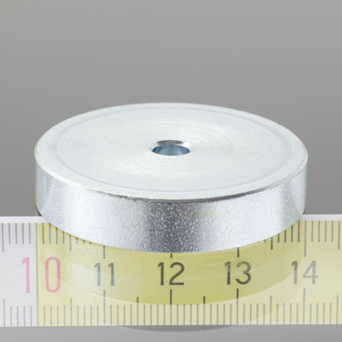 Flachgreifer Dm. 40 x Höhe 8 mm, mit Innenbohrung für Senkschraube Dm. 5,4 mm