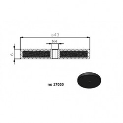 Flachgreifer gumierte Dm. 43x6-M4-6H