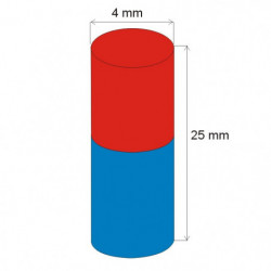 Neodym-Zylindermagnet Dm.4x25 N 80 °C, VMM7-N42