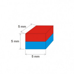 Neodym-Quadermagnet 5x5x5 Au 80 °C, VMM7-N42