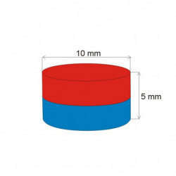 Neodym-Zylindermagnet Dm.10x5 N 80 °C, VMM7-N42