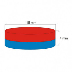 Neodym-Zylindermagnet Dm.15x4 N 80 °C, VMM4-N35
