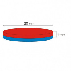 Neodym-Zylindermagnet Dm.20x1 N 80 °C, VMM6-N40