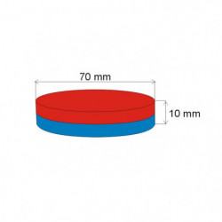 Neodym-Zylindermagnet Dm.70x10 N 80 °C, VMM7-N38