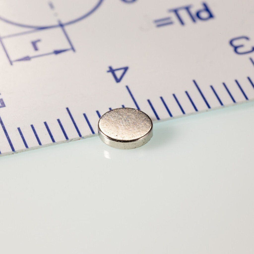 Neodym-Zylindermagnet Durchmesser 4x0,8 mm für kleine und starke magnetische Anwendungen
