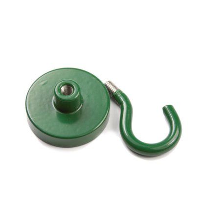 Grüner Neodym-Magnethaken mit 32 mm Durchmesser und 280 N Abreißkraft