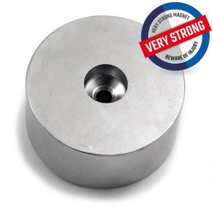 Zylindrischer Neodym-Magnet 60 × 30 mm mit Bohrung für eine technische Magnet-Fishing-Konstruktion