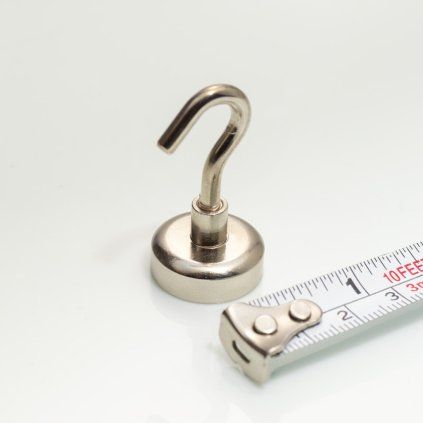 Silberner Neodym-Magnethaken mit 20 mm Durchmesser und 120 N Abreißkraft