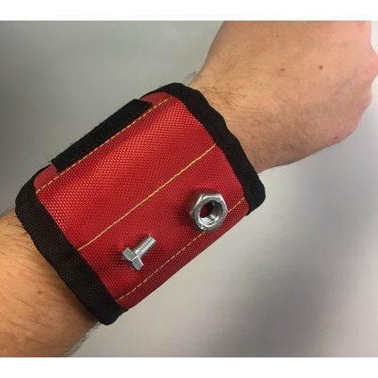 Roter magnetischer Handgelenkhalter für Schrauben mit Klettverschluss